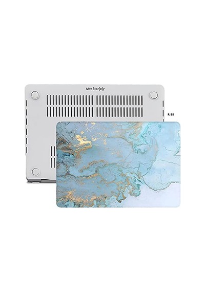 Macbook Pro 15 Mermer Desenli Kılıf A1707 A1990 Uyumlu Baskılı Sert Kılıf İnce Hafif Koruyucu Kapak R-38