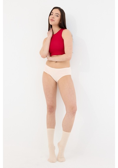 Air Pudra Yüksek Bel Slip Külot Pudra