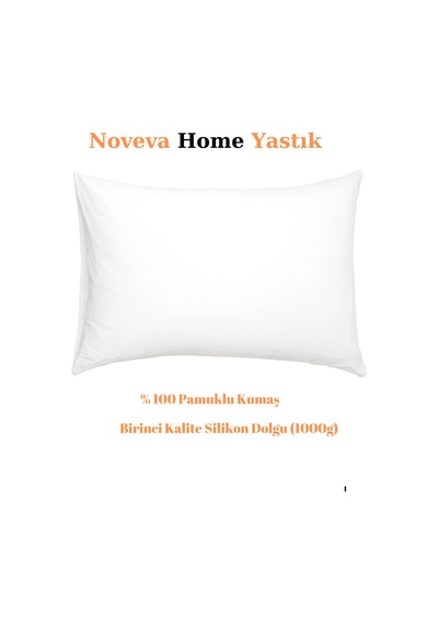 Noveva Premium 1. Kalite Silikon Elyaf Dolgulu Yastık %100 Pamuklu Dış Kumaşlı Yastık 1000 Gr Beyaz