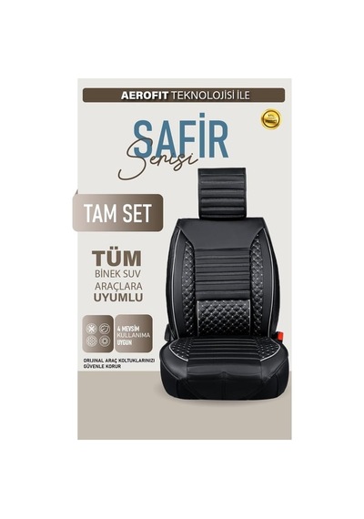 Citroen Saxo Vts Oto Koltuk Kılıfı Ön Arka Set Plus Serisi Siyah Beyaz Fs