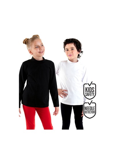 Denokids Siyah Ve Beyaz Unisex C Ocuk 2'li Paket Bog Azlı T-shirt Renkli