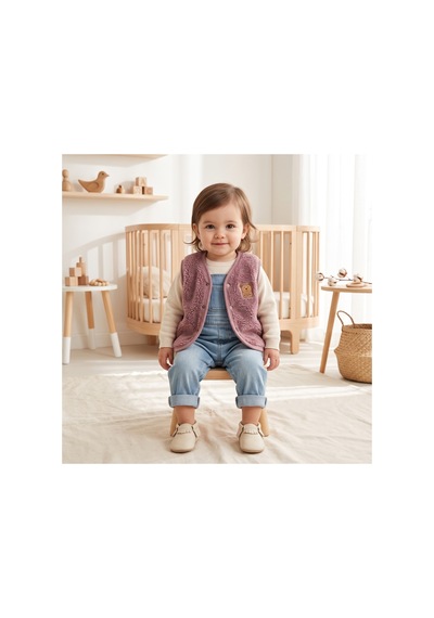 Deniva Kids Kız Bebek & Çocuk Gül Kurusu Ayıcık Armalı Yumuşak Dokulu Peluş Wellsoft Çıtçıtlı Yelek Deniva Kids Kız Bebek & Çocuk Gül Kurusu Ayıcık Armalı Yumuşak Dokulu Peluş Wellsoft Çıtçıtlı Yelek