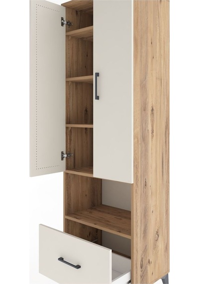Hyperion Dolap 5 Raflı Tek Çekmeceli 2 Kapaklı 60x44x195 Çam-aytaşı Atlas Çam