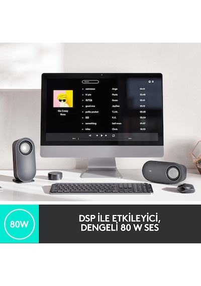 Z407 2.1 Bluetooth Hoparlör Sistemi, Subwoofer, Kompakt Tasarım, Kontrol Kadranı, 20 M Kablosuz Kullanım Mesafesi, 80 W, Siyah