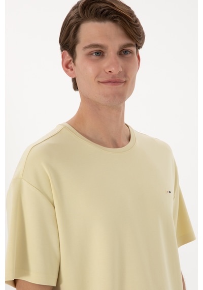 U.S. Polo Assn. Erkek Comfort Fit Bisiklet Yaka Açık Haki Tişört Tişört 50307322-VR183