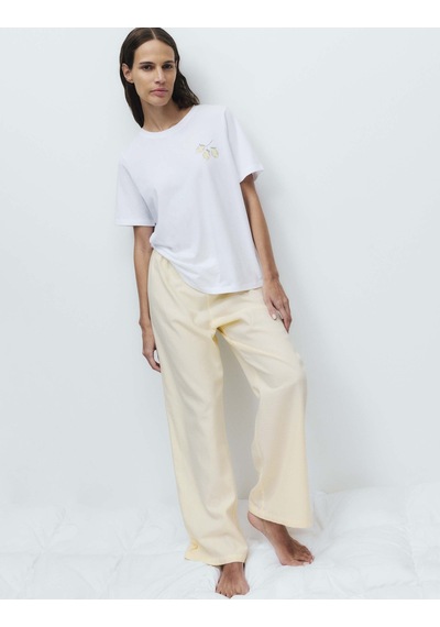 Marks & Spencer Pamuklu Pijama Takımı T37004630F Sarı