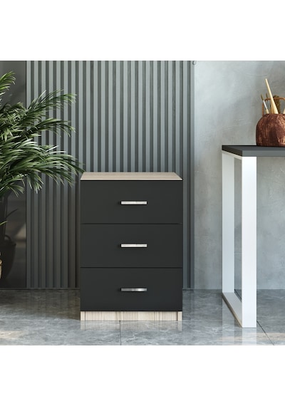 Yurudesign Vario C Ofis 3 Lü Keson Meşe-Siyah