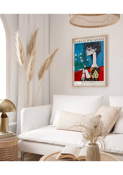 Çerçevesiz Poster Pablo Picasso Jacqueline With Flowers
