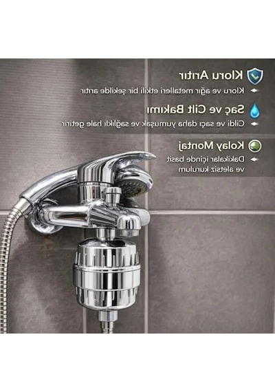 Klor Ve Metal Arıtmalı Duş Filtresi, Kolay Montaj
