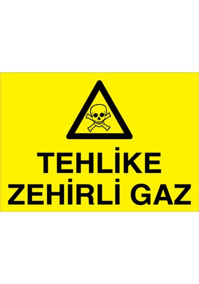 Tehlike Zehirli Gaz Uyarı Tabelası - 35x50 Foreks - Dg39