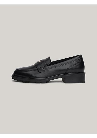 Tommy Hilfiger Kadın Deri Loafer Ayakkabı Fw0fw08029bds Siyah