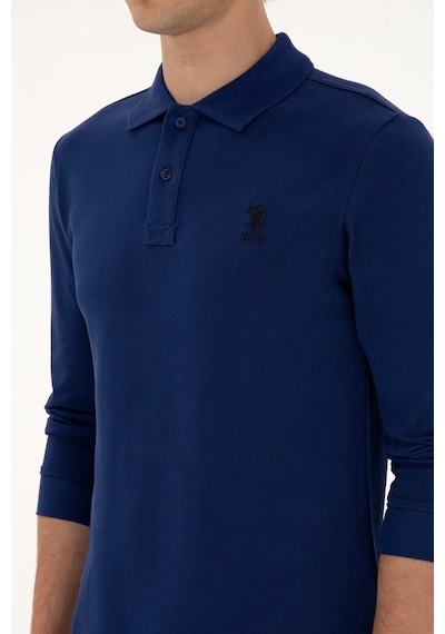 U.S. Polo Assn. Erkek Regular Fit Polo Yaka İndigo Basic Sweatshirt 50307757-VR028 U.S. Polo Assn. Erkek Regular Fit Polo Yaka İndigo Basic Sweatshirt 50307757-VR028