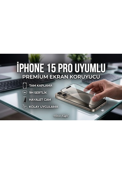 Apple Iphone 15 Pro Ekran Koruyucu Hayalet Cam
