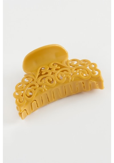 Çini Desenli Renkli Mandal Toka 6 Cm Sarı