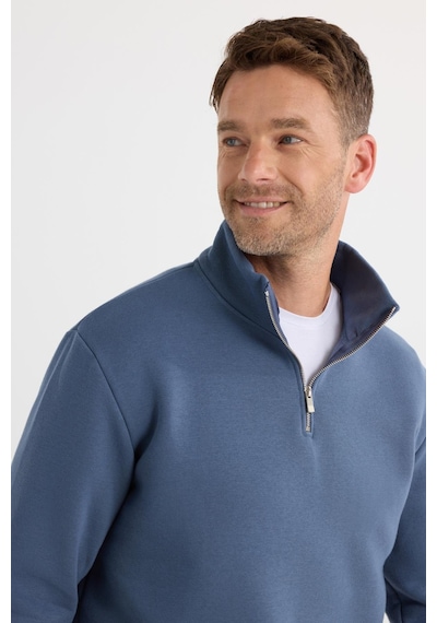 Tudors Unisex Relax Fit Rahat Kesim Pamuklu İçi Polarlı Yarım Fermuarlı Mavi Dik Yaka Sweatshirt-35174 Mavi Tudors Unisex Relax Fit Rahat Kesim Pamuklu İçi Polarlı Yarım Fermuarlı Mavi Dik Yaka Sweatshirt-35174 Mavi