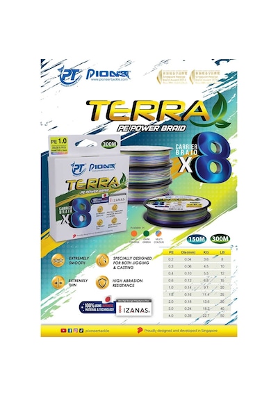 Pioneer Terra Pe Power Braid X8 150metre Turuncu Örgü Misina 0.04