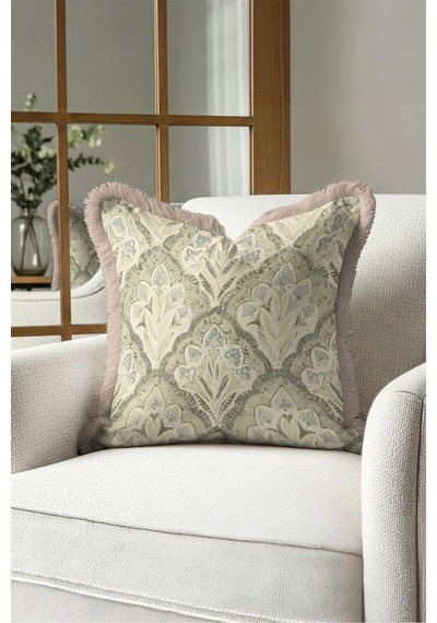 Damask Osmanlı Desenli Saçaklı Yastık Kılıfı-zarif Otantik Klasik Yeşil Krem Püsküllü Kırlent Kılıfı Kayıp Atlas Ritüel Damask Osmanlı Desenli Saçaklı Yastık Kılıfı-zarif Otantik Klasik Yeşil Krem Püsküllü Kırlent Kılıfı Kayıp Atlas Ritüel