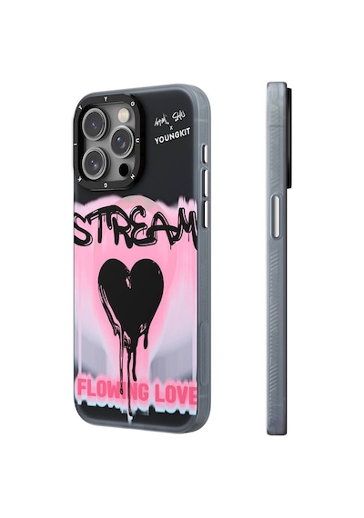 Apple Uyumlu iPhone 15 Pro Max Kılıf Magsafe Şarj Özellikli Shu Tasarımlı Youngkit Dreamland Serisi Pembe