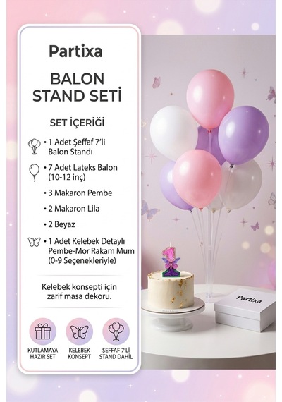 Masalsı Kelebek Konseptli Pembe Mor Rakamlı Pasta Mumu & Balon Stand Seti - Peri Bahçesi Doğum Günü Süsleme Çocuk 17449049 Masalsı Kelebek Konseptli Pembe Mor Rakamlı Pasta Mumu & Balon Stand Seti - Peri Bahçesi Doğum Günü Süsleme Çocuk 17449049