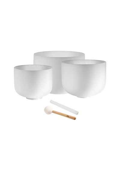Meinl Sonic Energy 3-parça Crystal Singing Bowl Set G4 / E4 / C4, 432 Hz