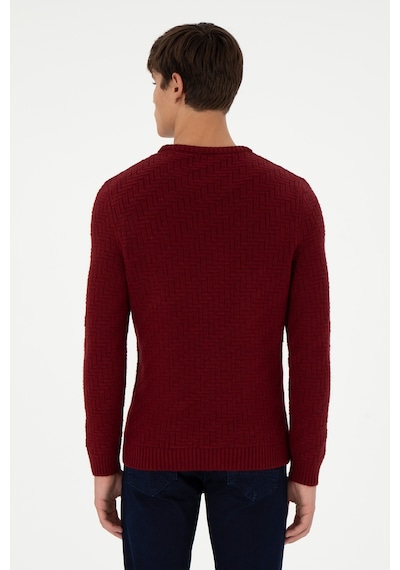 U.S. Polo Assn. Erkek Slim Fit Bisiklet Yaka Bordo Kazak 50297050-VR014 U.S. Polo Assn. Erkek Slim Fit Bisiklet Yaka Bordo Kazak 50297050-VR014