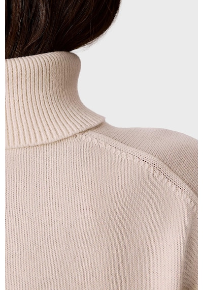 Calvin Klein Logolu % 100 Pamuk Balıkçı Yaka Kazak Lv047h329gyas Kadın Kazak Lv047h329g Yas Krem