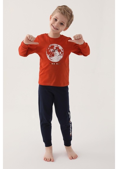 Rolypoly Roly Poly 3205 Moon Erkek Çocuk Uzun Kol Pijama Takım 001