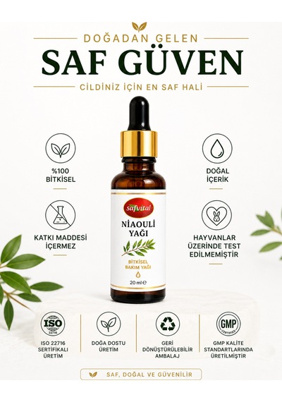 Niaouli Yağı 20 Ml Bitkisel Bakım Yağı Cilt Dengeleyici Günlük Kullanım Hafif Yapı Ferahlatıcı Etki