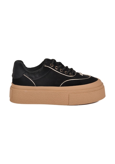 Siyah Yüksek Taban İçi Polarlı Kadın Sneaker 25k330 Z Siyah
