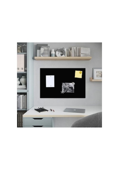 Dünya Magnet Magnet Panosu, Dekoratif Mıknatıslı Pano, Siyah, Metal Pano, 50x70 Cm Standart