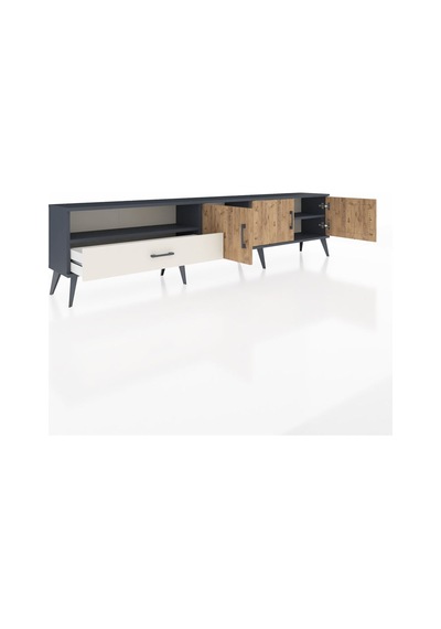 Arges Tv Ünitesi 3 Raflı Tek Çekmeceli 3 Kapaklı 220x30x51 Antrasit-çam/aytaşı Atlas Çam/aytası - Antrasıt Arges Tv Ünitesi 3 Raflı Tek Çekmeceli 3 Kapaklı 220x30x51 Antrasit-çam/aytaşı Atlas Çam/aytası - Antrasıt