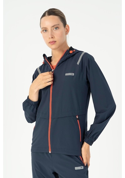 Maraton Regular Kadın Kapüşonlu Açık Lacivert Tracktop Lacivert
