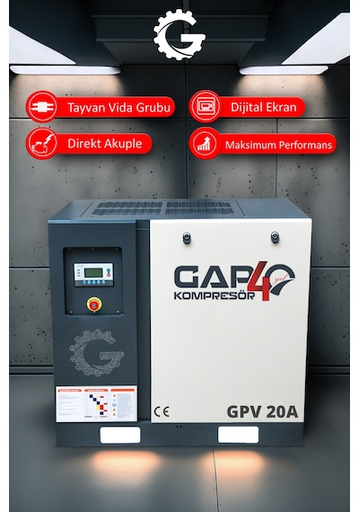 Gap Kompresör Vidalı Hava Kompresörü 20 HP Tek Makine GPV20a