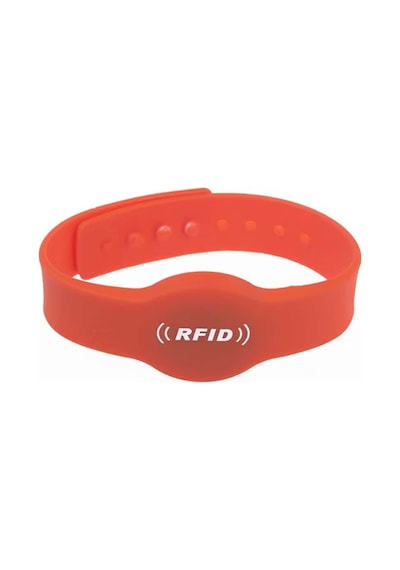 13.56mhz Rfid Manyetik Bileklik Kırmızı Su Geçirmez Silikon Proximity Göstergeç 13.56 Mhz Kapı Geçiş
