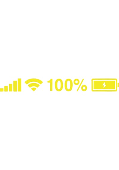Batarya Pil Wifi Icon Oto Sticker 17x17 Cm Sarı
