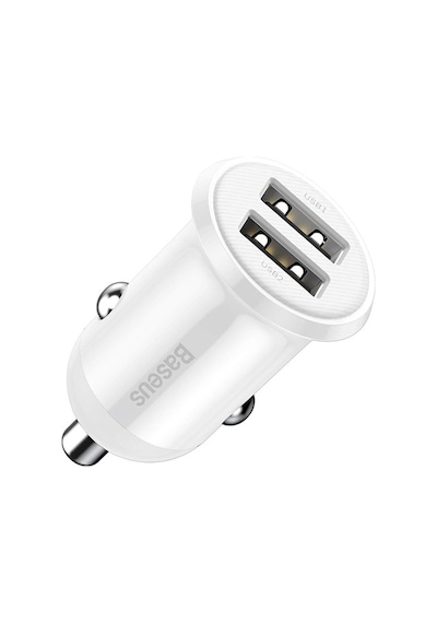 Baseus Grain Pro Dual Usb 4.8A Max Çıkışlı Hızlı Araç Şarj Başl Siyah