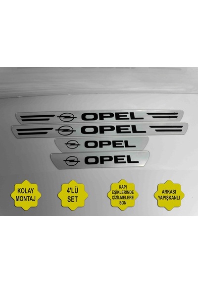 Opel Grubu Uyumlu Kapı Eşiği Koruyucu Ön - Arka 4'lü Set