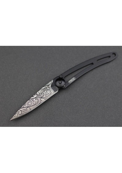 Deejo Kamp 15g, Pocket Knife, Black Naked, Pacific Ocean, Cable Dee103 Gri