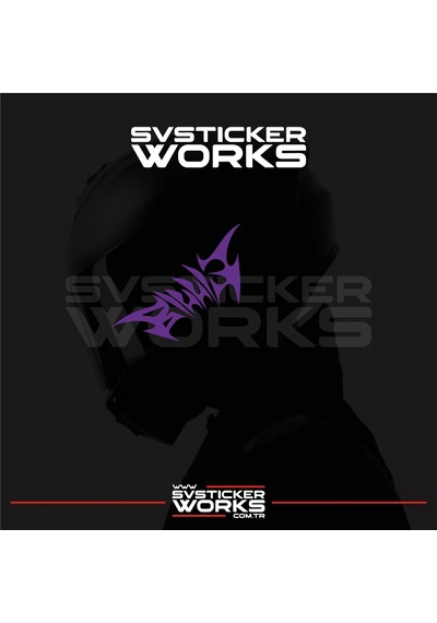 Billie Yazılı Kask Sticker Tüm Kasklar Uyumlu Tek Yön 1 Adet Mor