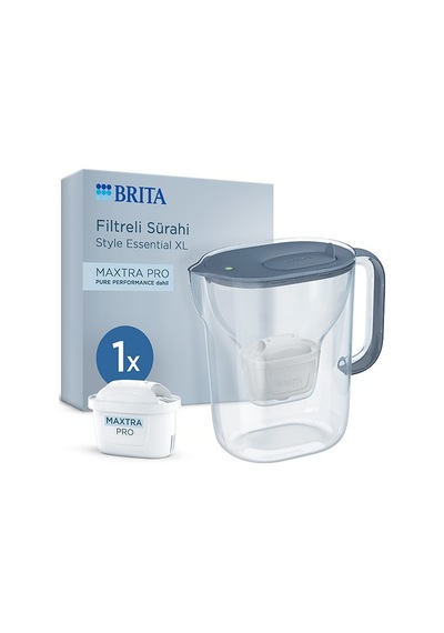 Brıta Style Essential Xl 1 X Maxtra Pro Pure Performance Filtreli Su Arıtma Sürahisi Taş Mavisi 3,6l