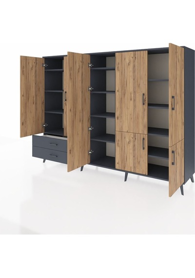 Hyperion Dolap 12 Raflı 2 Çekmeceli 7 Kapaklı 220x44x163 Antrasit-çam/antrasit Atlas Çam/antrasıt - Antrasıt Hyperion Dolap 12 Raflı 2 Çekmeceli 7 Kapaklı 220x44x163 Antrasit-çam/antrasit Atlas Çam/antrasıt - Antrasıt