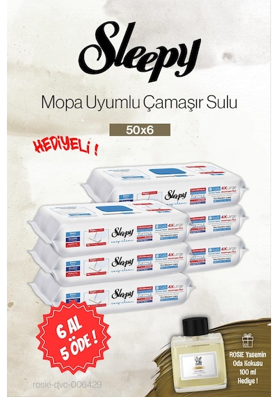 Sleepy 6 Al 5 Öde Çamaşır Sulu Mopa Uyumlu 50'li, Rosie Yasemin Oda Kokusu Diğer