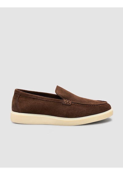 Cabani Süet Kahverengi Erkek Loafer Ayakkabı Kahverengi