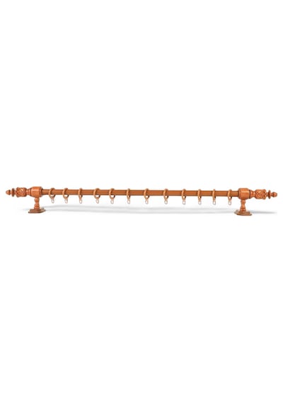 Twins Decorative Ahşap İşlemeli  Demonte Başlıklı Meşe Raysız  Rustik Perde Askısı - 250 CM