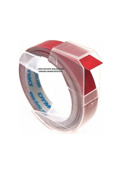 Dymo Kabartma Şerit Etiket Kırmızı 9MM X 3M