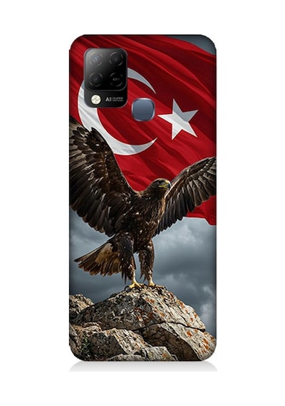İnfinix Hot 10t Uyumlu Kartal Zirvede Bekliyor Desenli Silikon Kılıf Çok Renkli