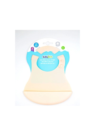 Babyjem Mini Silikon Mama Önlüğü Ekru