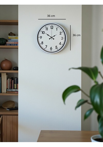 36 Cm Beyaz Dekoratif Duvar Saati Diğer 47493378