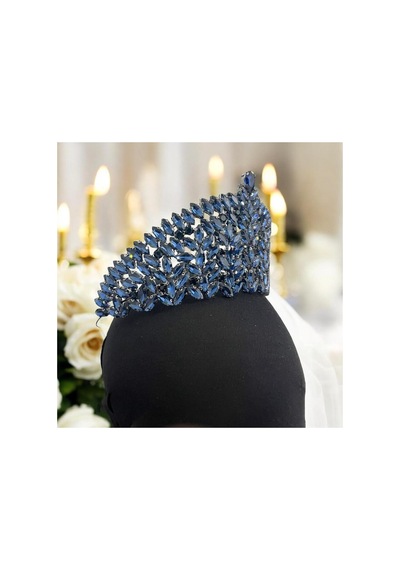 Kristal Taşlı Gelin,kına,nişan,söz,after,bride,party Taç Lacivert - 707821281 Lacivert