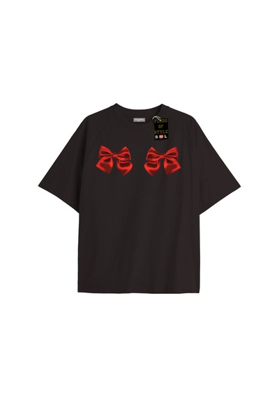 Flood Of Style Siyah Oversize T-shirt Kurdalye Özel Tasarım